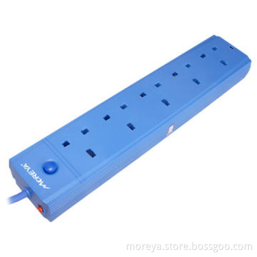 British standard power strip with 5 sockets, extension cable, overload and surge protection